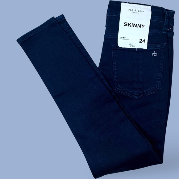 NWT Rag & Bone ‘Cate’ Mid-Rise Ankle Length Skinny Jean in “Oxford” Wash Size 24 - Picture 14 of 16